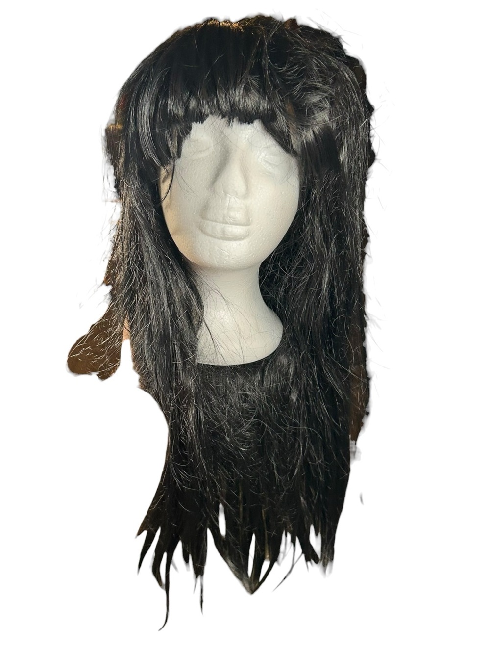 Long Black Wig Bangs Full Cap Straight Hair
Adjustable Costume Cosplay